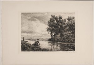 Dutch Landscape with Watercourse by Edvard Petersen