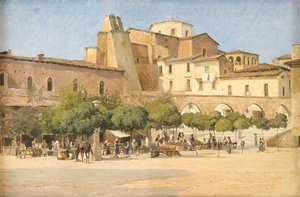 The Market Square in Sulmona by Edvard Petersen