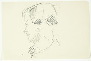 Portrait study of the painter Ellen Olrik, profile to the left