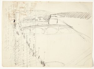 View from a Window by the Lungarno over the River towards Santo Spirito and San Miniato Heights, Florence by Edvard Weie