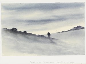 Sunset, 7pm, March 30, 1911, Hut Point, Ski Slope by Edward Adrian Wilson