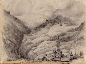 Tiefencastel, Switzerland, 1899 by Edward Adrian Wilson