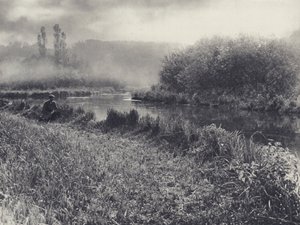 A Misty Autumn Morning on the Test by Edward Alfred Barton