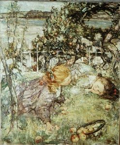 Girls in an Orchard by Edward Atkinson Hornel