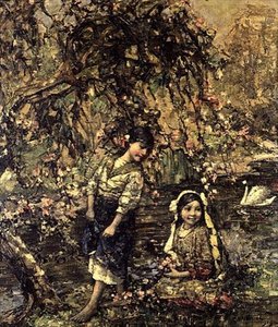 The Swan Pond by Edward Atkinson Hornel