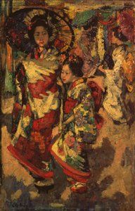 Two Geisha Girls by Edward Atkinson Hornel