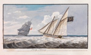 Pirate schooner, c.1805 by Edward Bamfylde Eagles