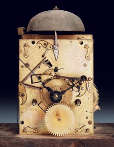 Detail of a Queen Anne longcase clock