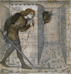 Tile Design - Theseus and the Minotaur in the Labyrinth by Edward Burne-Jones