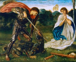 The Fight: St George Kills the Dragon VI by Edward Burne Jones