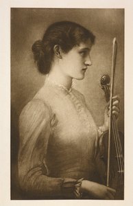 A Portrait. Reproduction of the Painting by the Pre-Raphaelite Artist Edward Burne-Jones by Edward Coley (after) Burne Jones