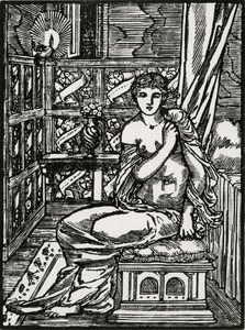Psyche Expecting Cupid by Edward Coley (after) Burne Jones