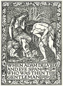 When Adam Delved And Eve Span Who Was Then The Gentleman by Edward Coley (after) Burne Jones