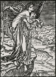 Zephyr and Psyche by Edward Coley (after) Burne Jones