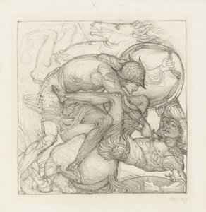 Aeneas slaying Mezentius by Edward Coley Burne-Jones