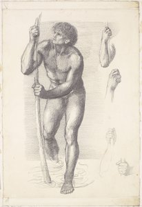 Male Nude - Study for St Christopher by Edward Coley Burne-Jones