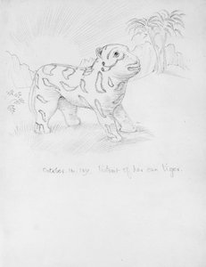 Portrait of Her Own Tiger by Edward Coley Burne Jones