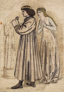 Scene of King Rene Sculpting a Figure While Being Watched by His New Bride