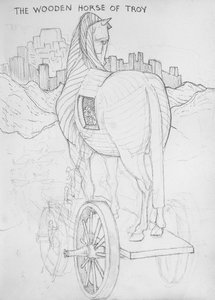 The Wooden Horse of Troy by Edward Coley Burne Jones