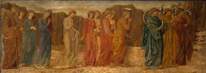 Cupid and Psyche - Palace Green Murals - The King and other Mourners abandon Psyche to the Monster, 1881 by Edward Burne Jones