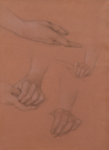 Studies of Hands for the Portrait of Mary Gaskell by Edward Burne Jones