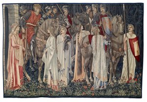 The Arming and Departure of the Knights, tapestry designed by the artist and woven by Morris & Co. by Edward Burne Jones