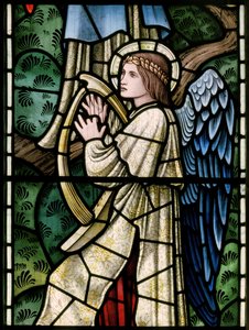 Angels of Paradise, Angel Musicians (detail) by Edward Coley and Dearle Burne Jones