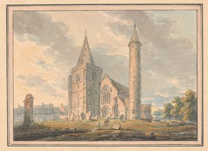 Brechin Cathedral and Round Tower, Forfarshire, Scotland by Edward Dayes