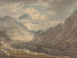 The Honister Pass from Gatesgarth Farm, Gatesgarthdale, Lake District by Edward Dayes