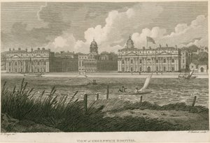 View of Greenwich Hospital, London by Edward Dayes