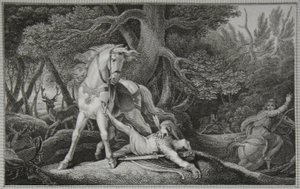 Death of William Rufus, engraved by Neagle, illustration from David Hume