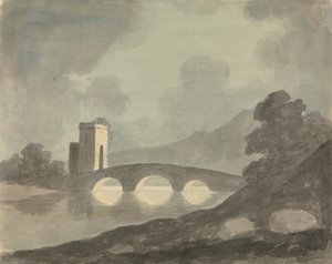 Bridge and Tower by Edward Francis Burney