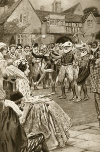 Queen Elizabeth I being entertained by jesters