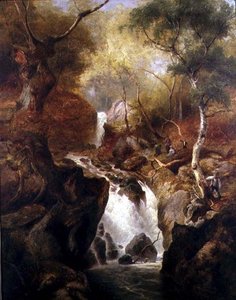 Waterfall through a Woodland by Edward Henry Holder
