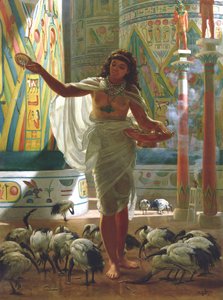 Feeding the Sacred Ibis in the Halls of Karnac