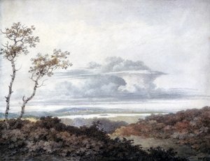 Rural landscape with later cloud studies by Luke Howard, c.1808-11