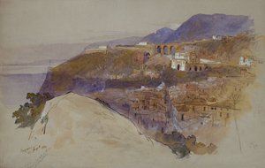 Bagnara above the Straits of Messina by Edward Lear