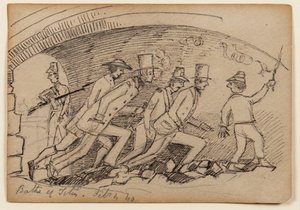Baths of Titus, 1840 by Edward Lear
