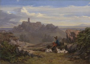 Landscape with Goatherd by Edward Lear