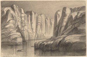 River Winding through a Rock Formation (Philae, Egypt) by Edward Lear