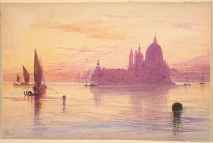 Santa Maria della Salute, Venice, at Sunset by Edward Lear