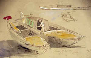 Studies of Venetian boats, on the shore