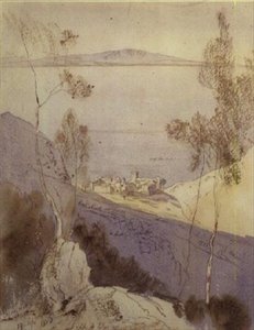 The Monastery of Esphigmenou by Edward Lear