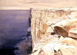The Rocks near Garf Hasan, Malta by Edward Lear