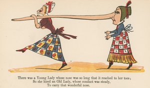 There was a Young Lady whose nose was so long that it reached to her toes, from 