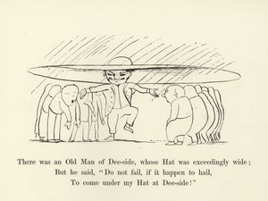 There was an Old Man of Dee-side, whose Hat was exceedingly wide