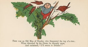 There was an Old Man of Dundee, who frequented the top of a tree, from 