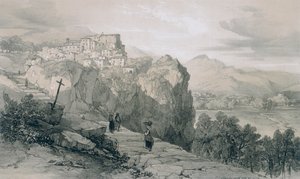 Views in Rome and Its Environs: Rocca Giovane and in the Distance the Towns of Licenza and Civitella di Licenza by Edward Lear