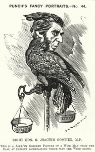 Punch cartoon: George Goschen by Edward Linley (after) Sambourne