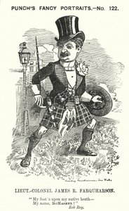 Punch cartoon: James Ross Farquharson, Scottish soldier